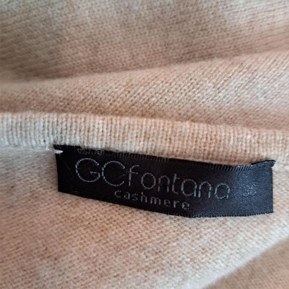 GC Fontana Merino/Cashmere Sweater Dress Oatmeal Sleeveless Ribknit Waist Size S - Picture 8 of 10